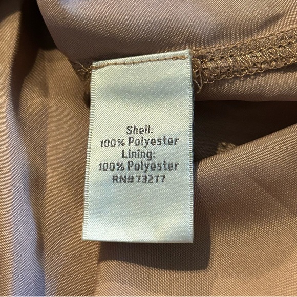 LC Lauren Conrad NWT women’s size 12 midi sleeveless Tan pinkish pleated Dress - Picture 9 of 10